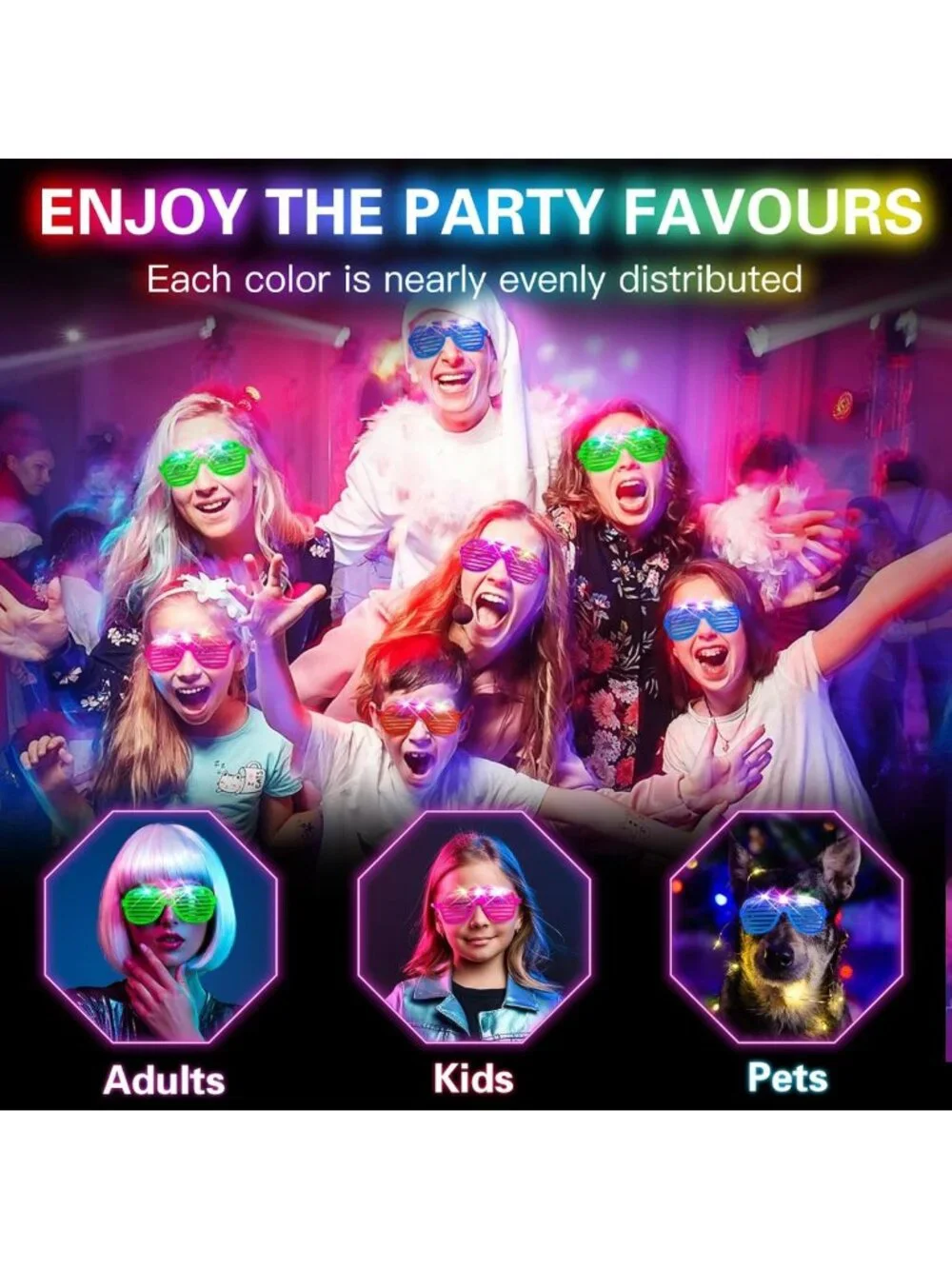 180 PCS Glow in the Dark LED Glasses - Fun Party Supplies for Kids & Adults